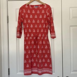 J. McLaughlin | pink paisley long sleeve dress - stretchy and soft!